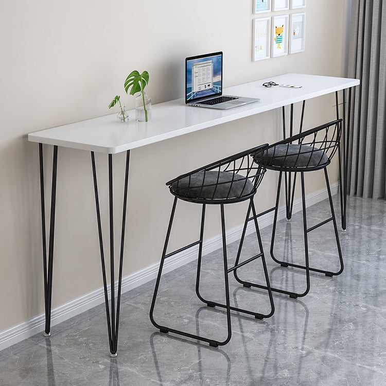 Industrial Style Rectangle Wood Top Counter Table 42-inch Height Bar Table Black White Clearhalo 'Bar Furniture' 'Bar Tables' 'bar_tables' 'furn' 'furn_bar_tables' 'Furniture' 'furniture_bar_tables' 'Kitchen & Dining Furniture' 4960836