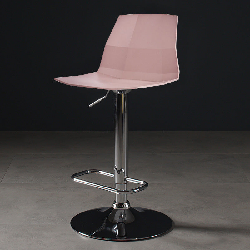 Modern Liftable Bar-stool Plastic Counter Bar Stool with Metal Legs Pink 1 Piece Clearhalo 'Bar Furniture' 'Bar Stools' 'bar_stools' 'furn' 'furn_bar_stools' 'Furniture' 'furniture_bar_stools' 'Kitchen & Dining Furniture' 4961291