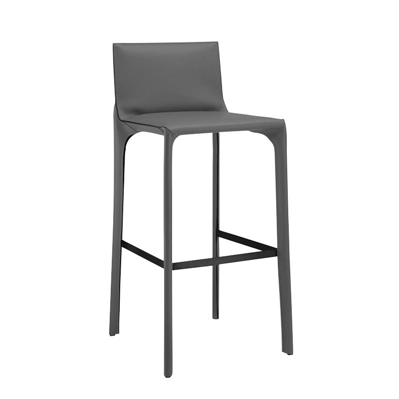 Modern Style Bar-stool Leather Counter Bar Stool with Metal Legs for Kitchen Grey 1 Piece Clearhalo 'Bar Furniture' 'Bar Stools' 'bar_stools' 'furn' 'furn_bar_stools' 'Furniture' 'furniture_bar_stools' 'Kitchen & Dining Furniture' 4961308