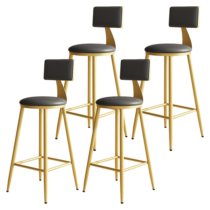Home Matte Finish Upholstered Stools Glam Low Back Bar Stool Grey Set of 4 Counter Stool(26"H) Clearhalo 'Bar Furniture' 'Bar Stools' 'bar_stools' 'Furniture' 'furniture_bar_stools' 'Kitchen & Dining Furniture' 4961641