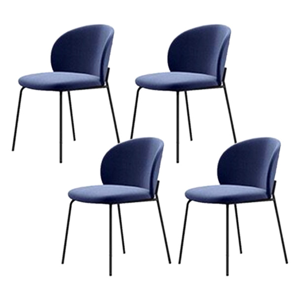 Metal Base Dining Side Chair Contemporary Style Kitchen Side Chair Blue 4 Piece Set Clearhalo 'Dining Chairs' 'Dining Tables & Seating' 'dining_chair' 'furn' 'furn_dining_chair' 'Furniture' 'furniture_dining_chair' 'Kitchen & Dining Furniture' 4962631