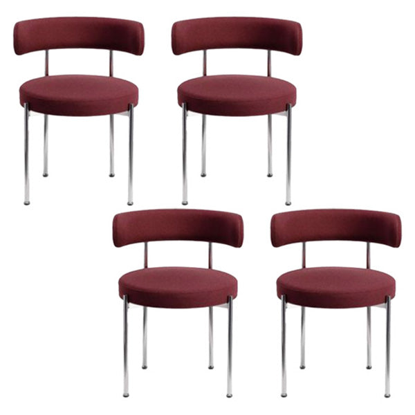 Modern Style Upholstered Side Chair Open Back Dining Chair for Dining Room Red 4 Piece Set Clearhalo 'Dining Chairs' 'Dining Tables & Seating' 'dining_chair' 'furn' 'furn_dining_chair' 'Furniture' 'furniture_dining_chair' 'Kitchen & Dining Furniture' 4962917
