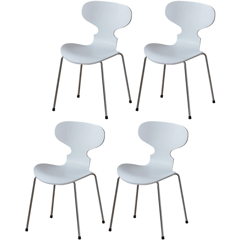 Modern Style Side Chair Wooden Indoor 19.29" Wide Dining Chair White 4 Piece Set Clearhalo 'Dining Chairs' 'Dining Tables & Seating' 'dining_chair' 'furn' 'furn_dining_chair' 'Furniture' 'furniture_dining_chair' 'Kitchen & Dining Furniture' 4963199