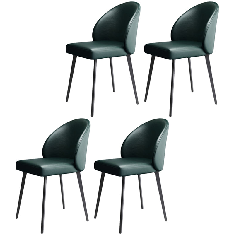 Modern Style Parsons Side Chair Faux Leather Indoor Dining Chair Green 4 Piece Set Clearhalo 'Dining Chairs' 'Dining Tables & Seating' 'dining_chair' 'furn' 'furn_dining_chair' 'Furniture' 'furniture_dining_chair' 'Kitchen & Dining Furniture' 4963325