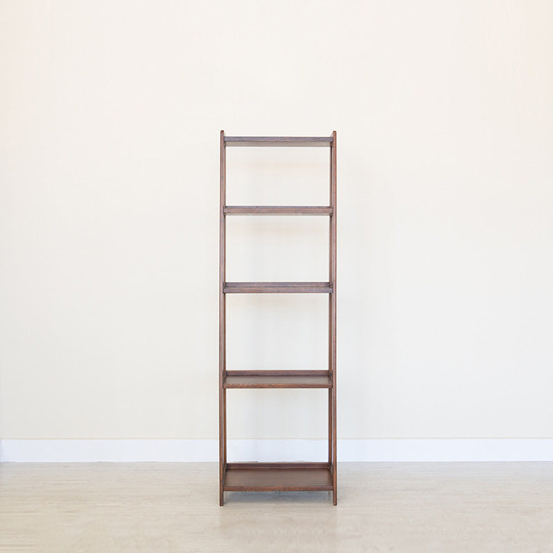 Ladder Shelf Bookcase Modern & Contemporary Bookshelf for Home Office Walnut 17.5"L x 11.8"W x 57.1"H Clearhalo 'Bookcases' 'Furniture' 'furniture_bookcases' 'Office Furniture' 4969345