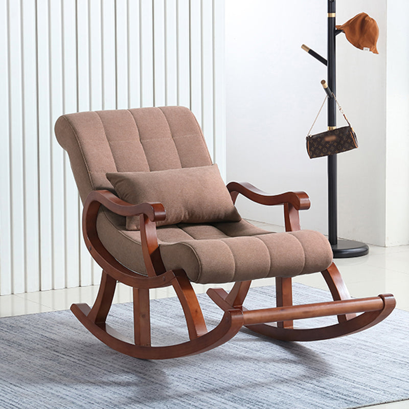 26.37" L x 49.21" W x 35.03" H Lounge Chair Solid Wood Accent Chair for Living Room Light Coffee Suede Clearhalo 'Accent Chairs' 'accent_chairs' 'Chairs & Seating' 'furn' 'furn_accent_chairs' 'Furniture' 'furniture_accent_chairs' 'Living Room Furniture' 4970597