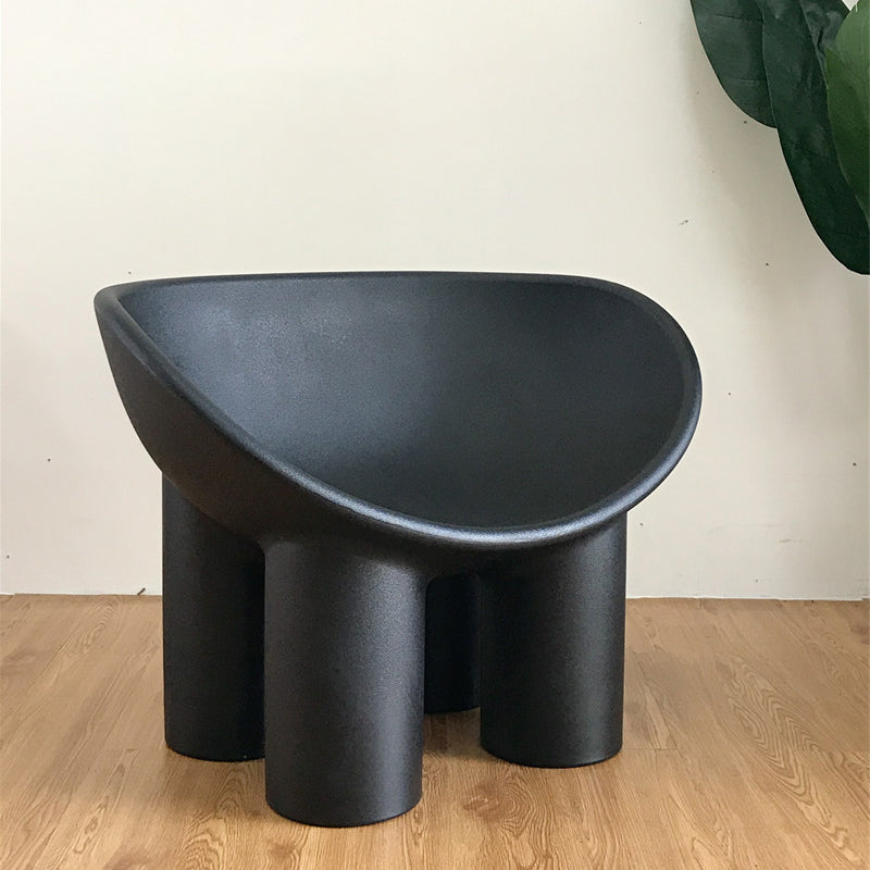 Four Leg Papasan Chair Armless Accent Chair with Fixed Back for Licing Room 33.5"L x 18"W x 25"H Black Clearhalo 'Accent Chairs' 'accent_chairs' 'Chairs & Seating' 'furn' 'furn_accent_chairs' 'Furniture' 'furniture_accent_chairs' 'Living Room Furniture' 4970762