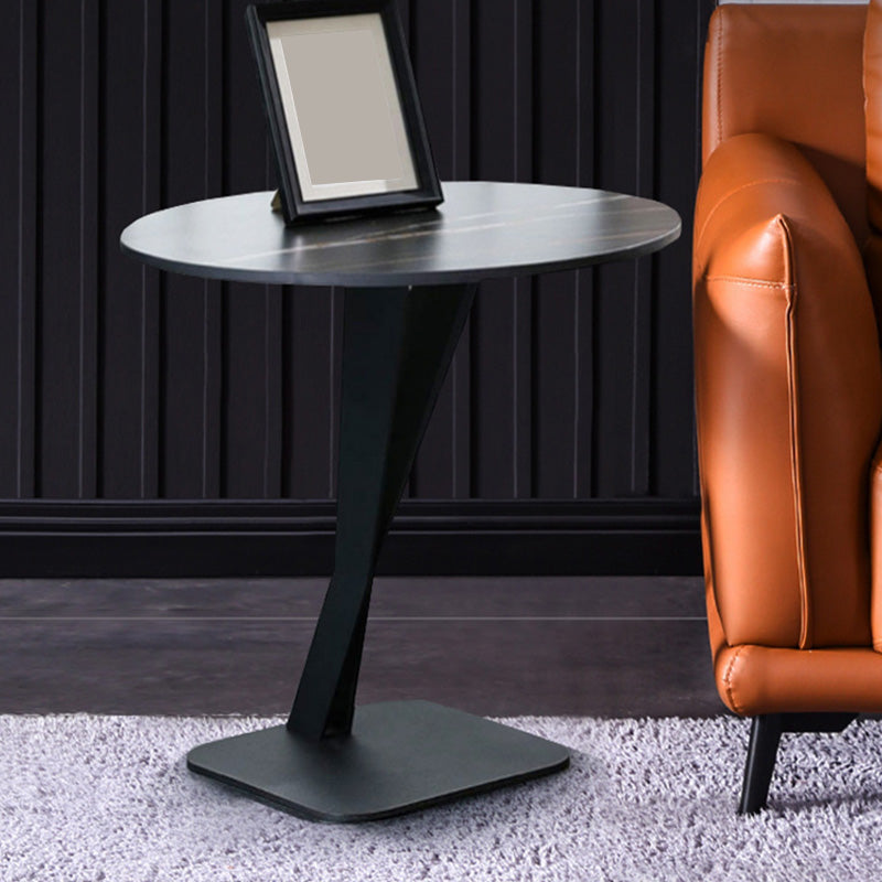 Marble Top End Table Mental Pedestal Sofa Side End Table for Living Room 20"L x 20"W x 20.5"H Black Gold Clearhalo 'Coffee & Accent Tables' 'End & Side Tables' 'end_side_table' 'end_side_tables' 'furn' 'furn_end_side_tables' 'Furniture' 'furniture_end_side_table' 'Living Room Furniture' 4970939