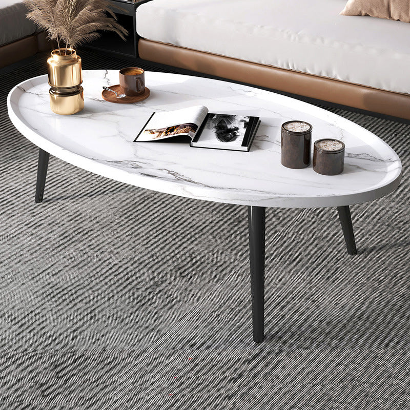 Modern Tray Top Coffee Table Wooden 3 Legs Cocktail Table for Home 31.5"L x 22"W x 15"H White Clearhalo 'Coffee & Accent Tables' 'Coffee Tables' 'coffee_tables' 'furn' 'furn_coffee_tables' 'Furniture' 'furniture_coffee_tables' 'Living Room Furniture' 4971390