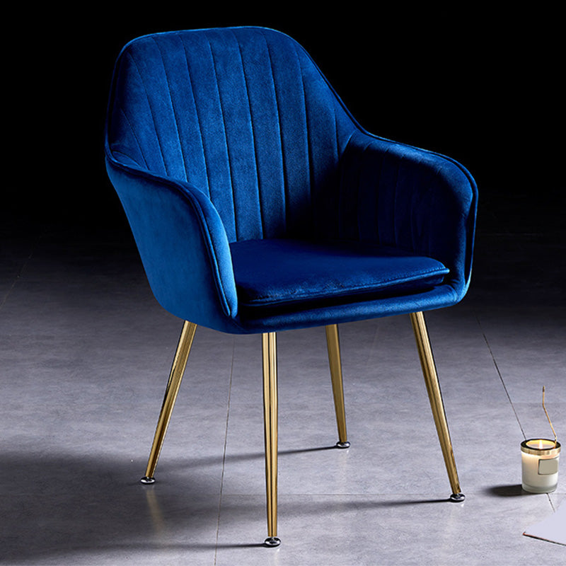 23.6"Wide Solid Color Armchair with Basic Four Legs for Bedroom Blue Brass Gold Clearhalo 'Accent Chairs' 'accent_chairs' 'Chairs & Seating' 'furn' 'furn_accent_chairs' 'Furniture' 'furniture_accent_chairs' 'Living Room Furniture' 4972214