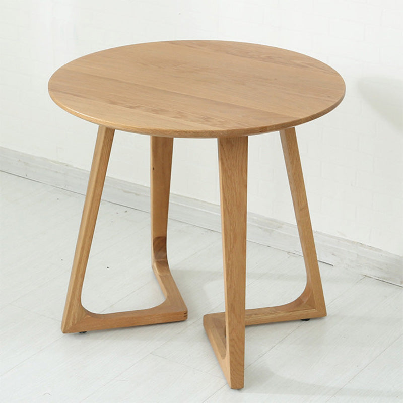 Living Room Solid Wood Abstract End Table Modern Round Top Sofa Side End Table 35.4"L x 35.4"W x 17.7"H Light Brown Clearhalo 'Coffee & Accent Tables' 'End & Side Tables' 'end_side_table' 'end_side_tables' 'furn' 'furn_end_side_tables' 'Furniture' 'furniture_end_side_table' 'Living Room Furniture' 4972552