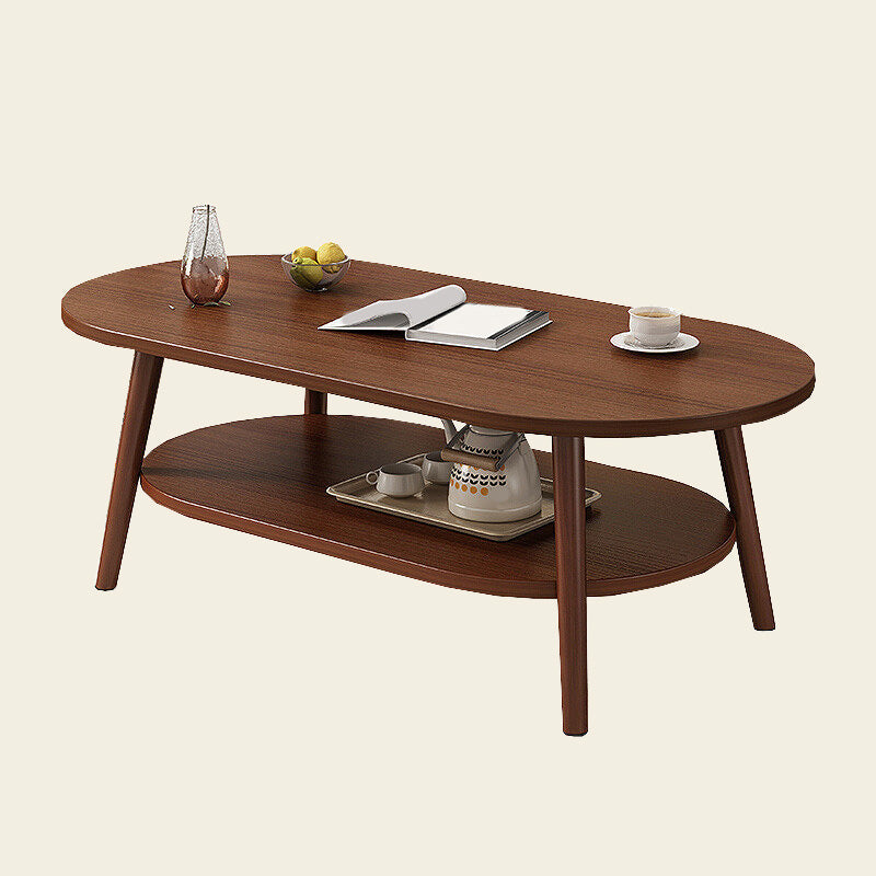 Modern Style Wooden 4-legs Base Top Coffee Table for Living Room 31.5"L x 18"W x 12"H Walnut Shelves Included Clearhalo 'Coffee & Accent Tables' 'Coffee Tables' 'coffee_tables' 'furn' 'furn_coffee_tables' 'Furniture' 'furniture_coffee_tables' 'Living Room Furniture' 4972790
