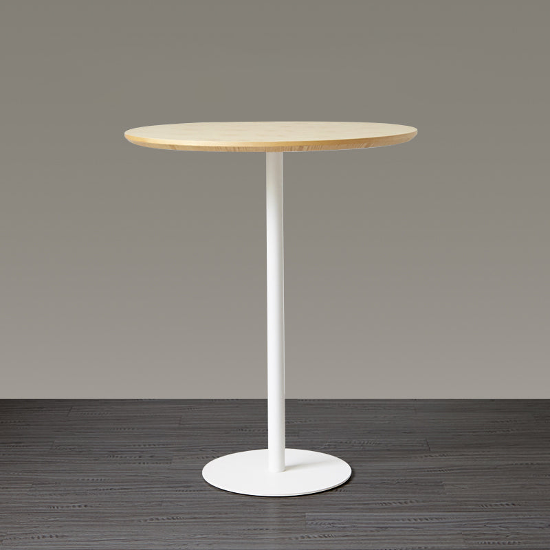 Wood Bar Dining Table Modern Round Bar Table with Pedestal for Dining Room 31.5"L x 31.5"W x 41.3"H Natural Without Chairs Clearhalo 'Bar Furniture' 'Bar Tables' 'bar_tables' 'furn' 'furn_bar_tables' 'Furniture' 'furniture_bar_tables' 'Kitchen & Dining Furniture' 4976522