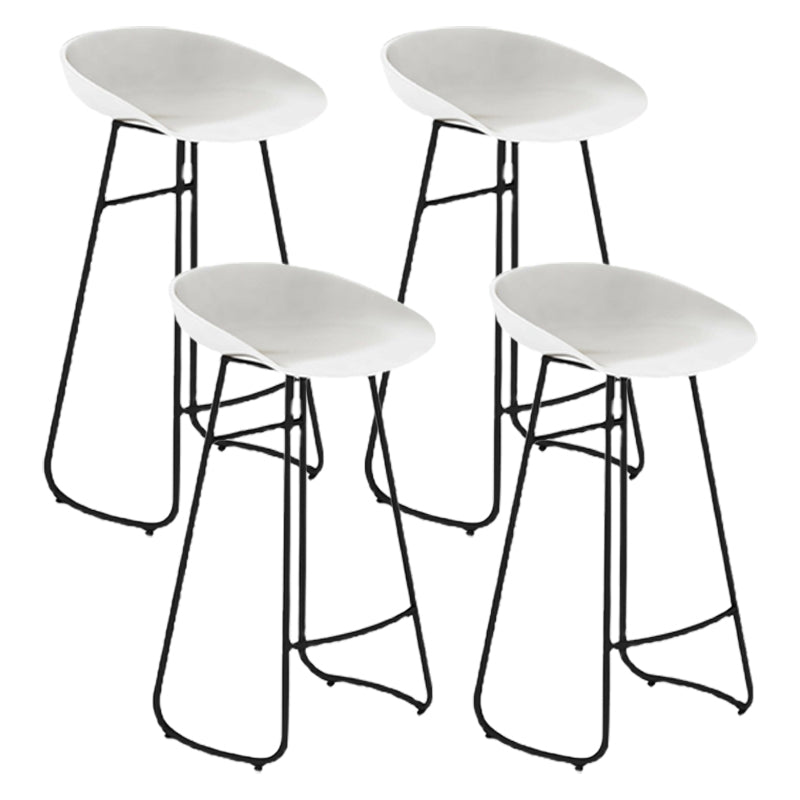 Modern Milk Tea Shop Low Back Stool Matte Finish Plastic Barstool White Set of 4 Clearhalo 'Bar Furniture' 'Bar Stools' 'bar_stools' 'Furniture' 'furniture_bar_stools' 'Kitchen & Dining Furniture' 4976947