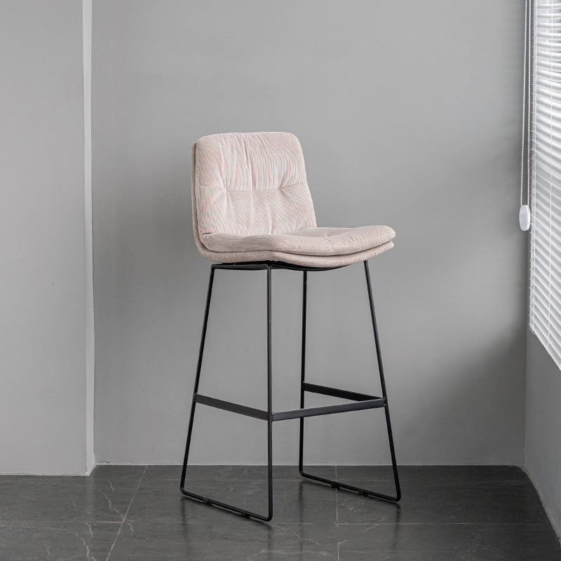 Scandinavian Armless Beauty Salon Stool Matte Finish Upholstered Bar Stools White 1 Piece Bar Stool(30"H) Clearhalo 'Bar Furniture' 'Bar Stools' 'bar_stools' 'furn' 'furn_bar_stools' 'Furniture' 'furniture_bar_stools' 'Kitchen & Dining Furniture' 4977203