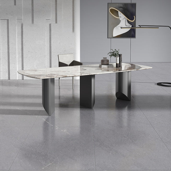 Designer Style 1/2/3 Pieces Dining Set Sintered Stone Dining Table with Leather Chairs 2 Pieces: Table, 1 Chair Clearhalo 'Dining Room Sets' 'Dining Tables & Seating' 'dining_room_set' 'furn' 'furn_dining_room_set' 'Furniture' 'furniture_dining_room_set' 'Kitchen & Dining Furniture' 4977541