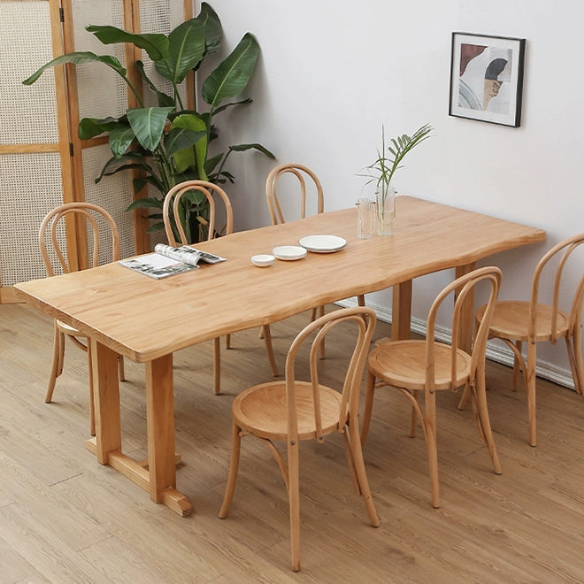 Modern 1/2/5/7 Pieces Dining Set Solid Wood Dining Table Set for Dining Areas 7 Pieces: Table, 6 Chairs Clearhalo 'Dining Room Sets' 'Dining Tables & Seating' 'dining_room_set' 'furn' 'furn_dining_room_set' 'Furniture' 'furniture_dining_room_set' 'Kitchen & Dining Furniture' 4977722