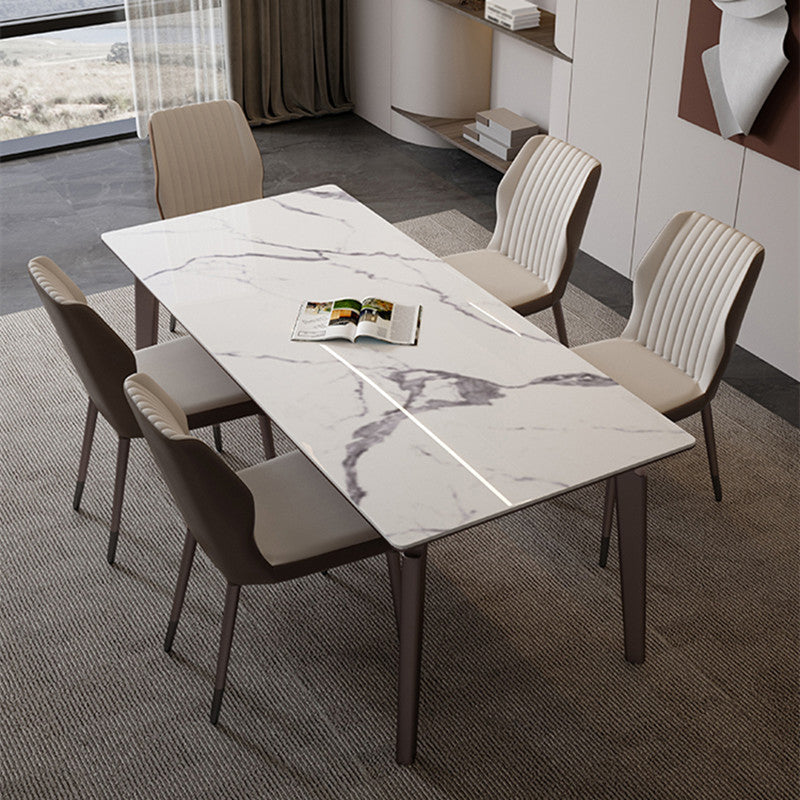 Modern 1/3/4/5/6 Pcs Dining Chairs Set Sintered Stone Dining Room Set 6 Pieces: Table, 5 Chairs Clearhalo 'Dining Room Sets' 'Dining Tables & Seating' 'dining_room_set' 'furn' 'furn_dining_room_set' 'Furniture' 'furniture_dining_room_set' 'Kitchen & Dining Furniture' 4977812