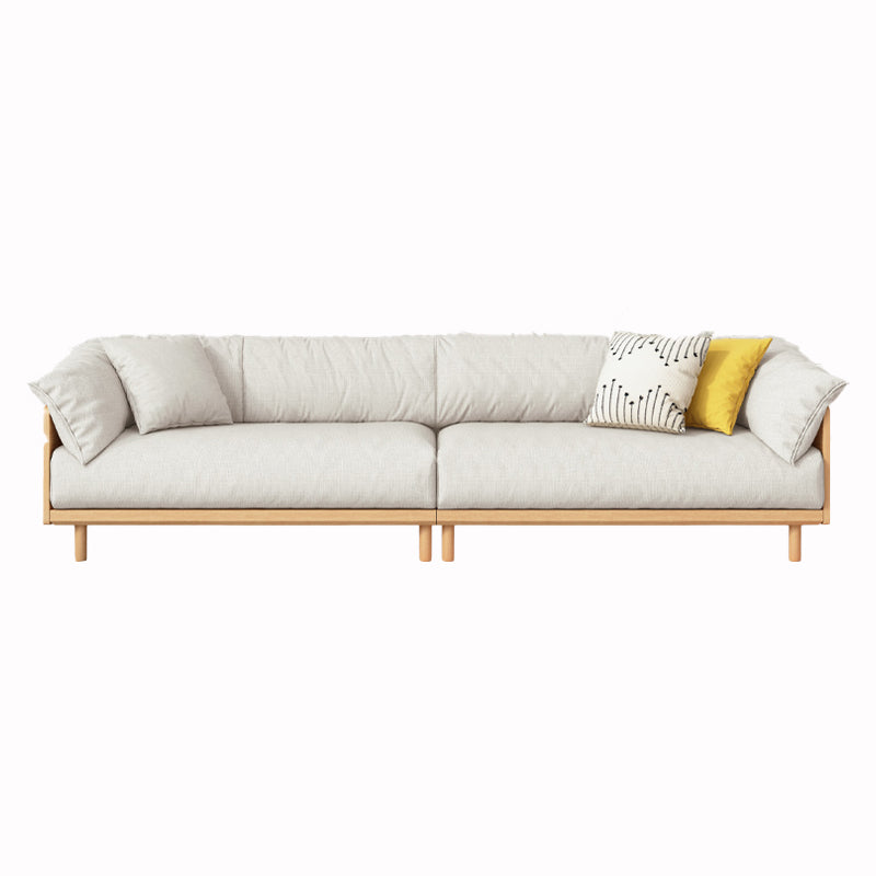 Modern Sofa Pillow Top Arm 33.4"W Sofa with 2 Pillows for Living Room 102"L x 33"W x 30"H Linen Clearhalo 'furn' 'furn_sofas' 'Furniture' 'furniture_sofas' 'Living Room Furniture' 'Sofa' 'sofas' 4982694