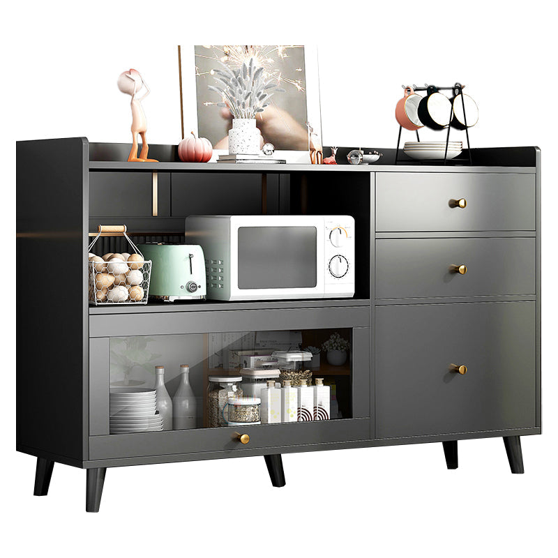 Modern Solid Wood Sideboard Table 1-Drawer Sideboard in Gray 47"L x 14"W x 35"H Grey Clearhalo 'buffet_sideboard' 'Buffets & Sideboards' 'furn' 'furn_buffet_sideboard' 'Furniture' 'furniture_buffet_sideboard' 'Kitchen & Dining Furniture' 4983272