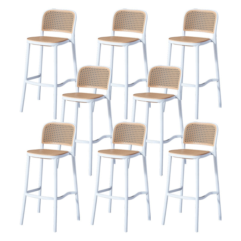 Nordic Style Bar-stool Square Counter Bar Stool with Plastic Legs for Kitchen White 8 Piece Set Clearhalo 'Bar Furniture' 'Bar Stools' 'bar_stools' 'furn' 'furn_bar_stools' 'Furniture' 'furniture_bar_stools' 'Kitchen & Dining Furniture' 4984226