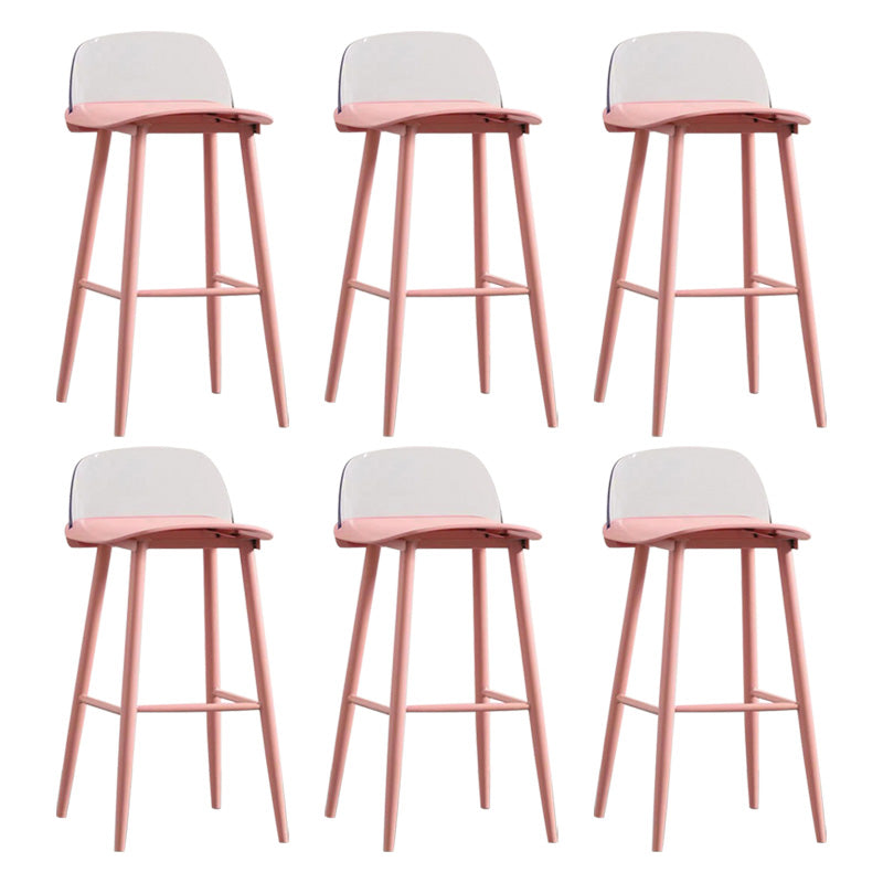Scandinavian Footrest Home Stool Matte Finish Plastic Bar Stool Red Clear 6 Piece Set Clearhalo 'Bar Furniture' 'Bar Stools' 'bar_stools' 'furn' 'furn_bar_stools' 'Furniture' 'furniture_bar_stools' 'Kitchen & Dining Furniture' 4984368