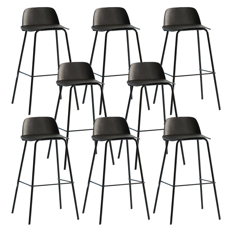 Scandinavian Living Room Low Back Stool Matte Finish Plastic Barstool Black 8 Piece Set Clearhalo 'Bar Furniture' 'Bar Stools' 'bar_stools' 'furn' 'furn_bar_stools' 'Furniture' 'furniture_bar_stools' 'Kitchen & Dining Furniture' 4984487