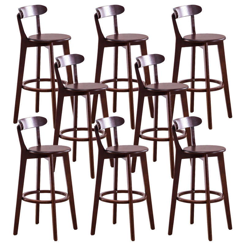 Contemporary Beech Low Back Home Stool Matte Finish Upholstered Bar Stools Wood Brown 8 Piece Set Clearhalo 'Bar Furniture' 'Bar Stools' 'bar_stools' 'furn' 'furn_bar_stools' 'Furniture' 'furniture_bar_stools' 'Kitchen & Dining Furniture' 4984794