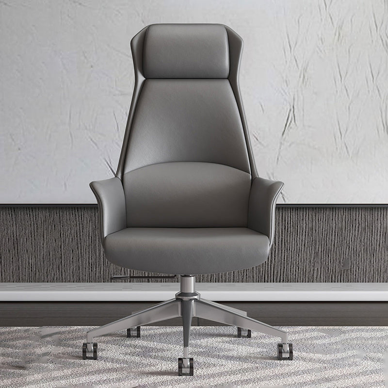 Faux Leather Executive Chair Modern Tilt Mechanism Office Chair Gray Clearhalo 'furn' 'furn_office_chair' 'Furniture' 'furniture_office_chair' 'Office Chairs' 'Office Furniture' 'office_chair' 4993057
