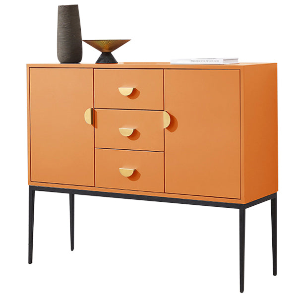 3-Drawer Engineered Wood Sideboard Glam Cabinets Credenza for Living Room Orange 2 Clearhalo 'buffet_sideboard' 'Buffets & Sideboards' 'furn' 'furn_buffet_sideboard' 'Furniture' 'furniture_buffet_sideboard' 'Kitchen & Dining Furniture' 4993710