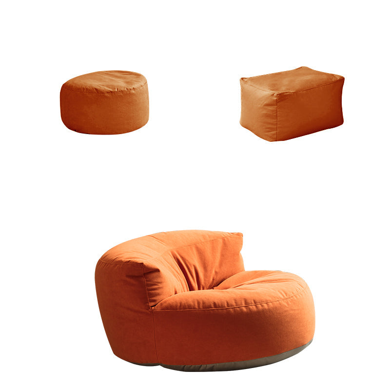 Velvet Parsons Chair 34.6" L x 39.3"W x 18.8" H Armless Chair Living Room Orange Red With Ottoman Clearhalo 'Accent Chairs' 'accent_chairs' 'Chairs & Seating' 'furn' 'furn_accent_chairs' 'Furniture' 'furniture_accent_chairs' 'Living Room Furniture' 4994161