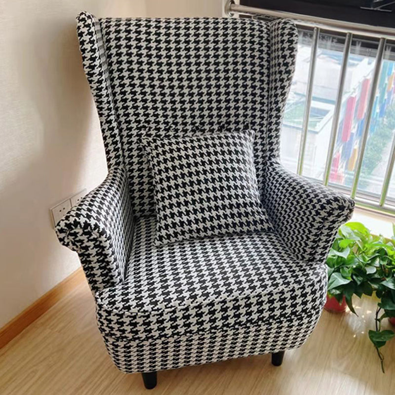 Linen Arm Chair 32.2 "L x 37.8"W x 39.8"H Solid Wood Frame Chair Black White Clearhalo 'Accent Chairs' 'accent_chairs' 'Chairs & Seating' 'furn' 'furn_accent_chairs' 'Furniture' 'furniture_accent_chairs' 'Living Room Furniture' 4994387