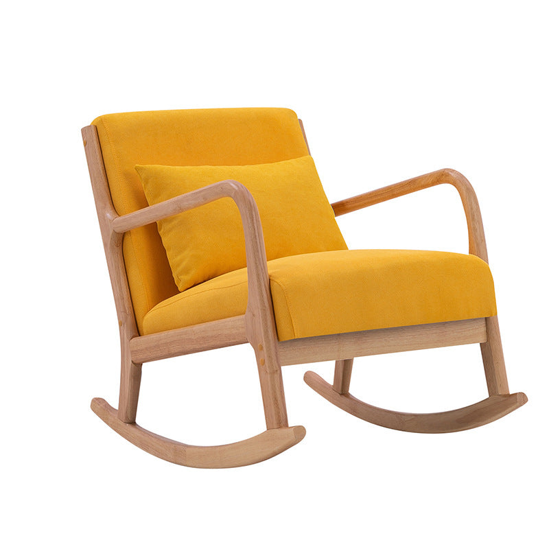 Linen Chair 25.5 " L x 32.4" W x 27.5" H Arms Included Chair for Living Room Yellow Clearhalo 'Accent Chairs' 'accent_chairs' 'Chairs & Seating' 'furn' 'furn_accent_chairs' 'Furniture' 'furniture_accent_chairs' 'Living Room Furniture' 4994455