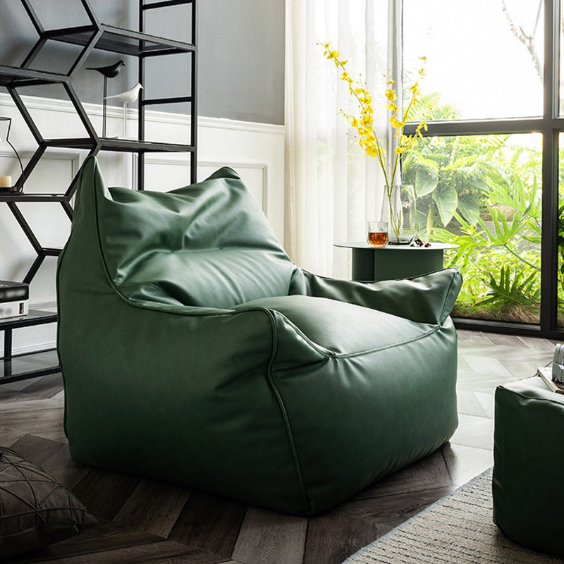 Bonded Leather Arm Chair Stacking Arms Included Chair for Living Room 39"L x 35"W x 26"H Green Without Ottoman Clearhalo 'Accent Chairs' 'accent_chairs' 'Chairs & Seating' 'furn' 'furn_accent_chairs' 'Furniture' 'furniture_accent_chairs' 'Living Room Furniture' 4994494