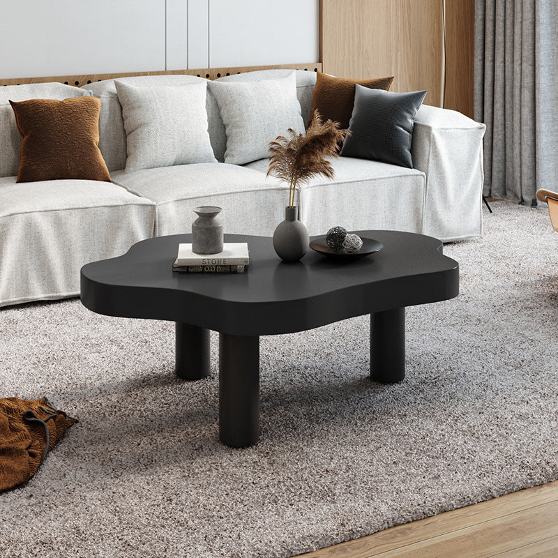 Geometric with Wood Accents Coffee Table Modern 1 Single Cocktail Table Black Clearhalo 'Coffee & Accent Tables' 'Coffee Tables' 'coffee_tables' 'furn' 'furn_coffee_tables' 'Furniture' 'furniture_coffee_tables' 'Living Room Furniture' 5000895
