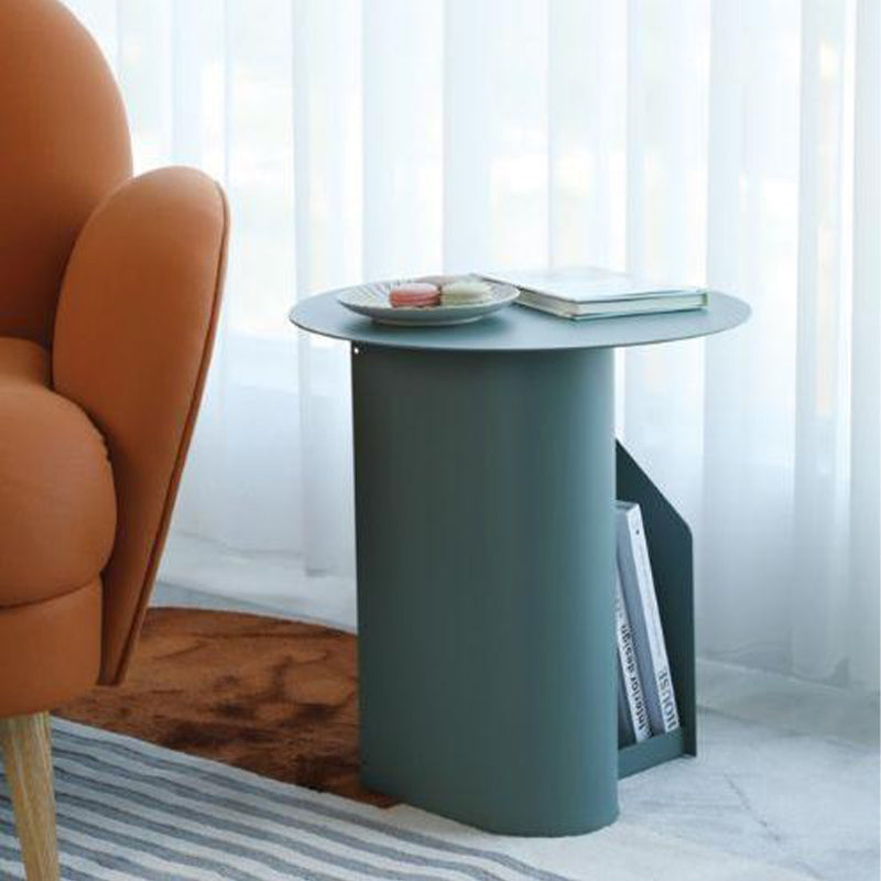 Modern Round Pedestal Coffee Table for Living Room in Pink with Storage Blue Clearhalo 'Coffee & Accent Tables' 'Coffee Tables' 'coffee_tables' 'furn' 'furn_coffee_tables' 'Furniture' 'furniture_coffee_tables' 'Living Room Furniture' 5000937