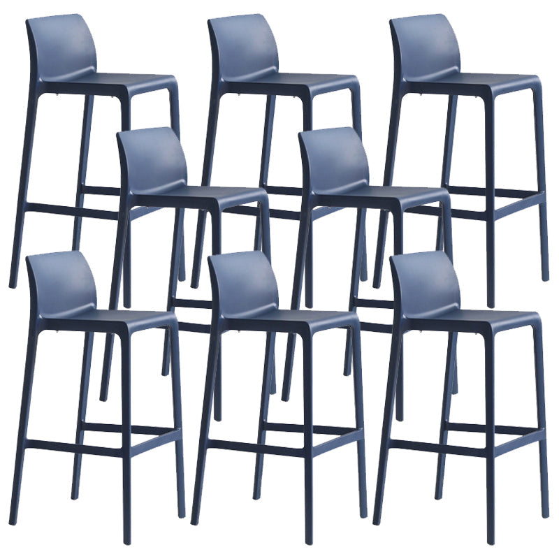 Contemporary Stackable Bar-stool Plastic Counter Bar Stool with Plastic Legs for Home Blue 8 Piece Set Clearhalo 'Bar Furniture' 'Bar Stools' 'bar_stools' 'furn' 'furn_bar_stools' 'Furniture' 'furniture_bar_stools' 'Kitchen & Dining Furniture' 5002975