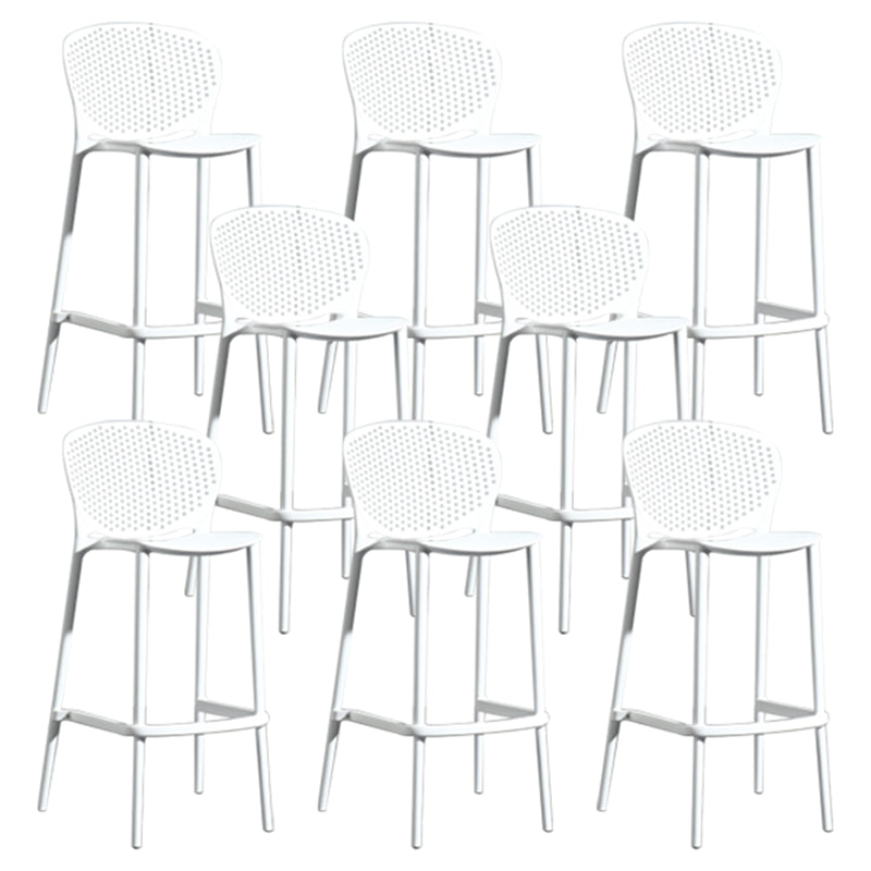 Contemporary Style Bar-stool Plastic Counter Bar Stool with Plastic Legs for Home White 8 Piece Set Clearhalo 'Bar Furniture' 'Bar Stools' 'bar_stools' 'furn' 'furn_bar_stools' 'Furniture' 'furniture_bar_stools' 'Kitchen & Dining Furniture' 5003188
