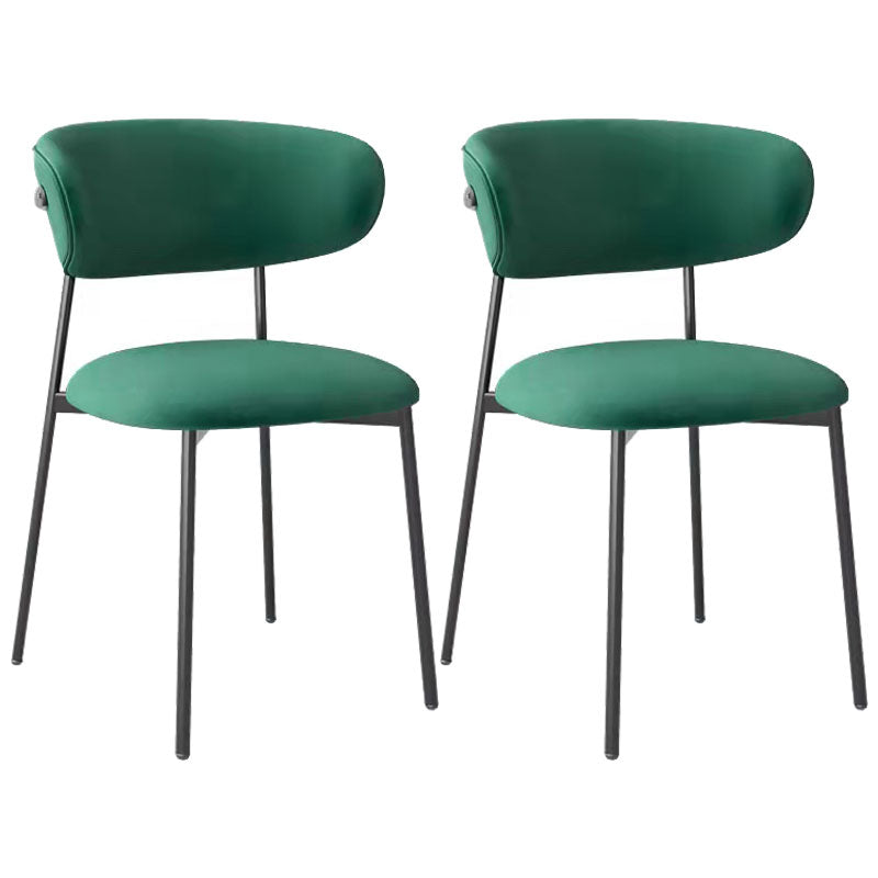 Glam Style Dining Chair Upholstered Open Back Dining Chair for Dining Room Black Green 2 Piece Set Clearhalo 'Dining Chairs' 'Dining Tables & Seating' 'dining_chair' 'furn' 'furn_dining_chair' 'Furniture' 'furniture_dining_chair' 'Kitchen & Dining Furniture' 5004611