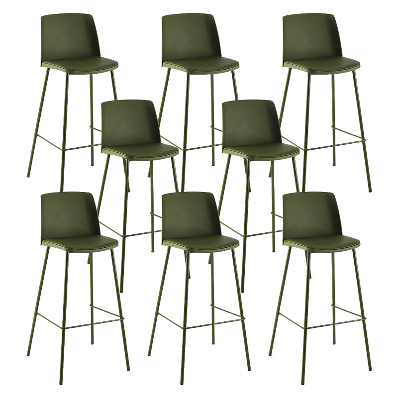 Contemporary Style Bar-stool Metal Counter Bar Stool for Home Army Green Set of 8 Clearhalo 'Bar Furniture' 'Bar Stools' 'bar_stools' 'Furniture' 'furniture_bar_stools' 'Kitchen & Dining Furniture' 5006498