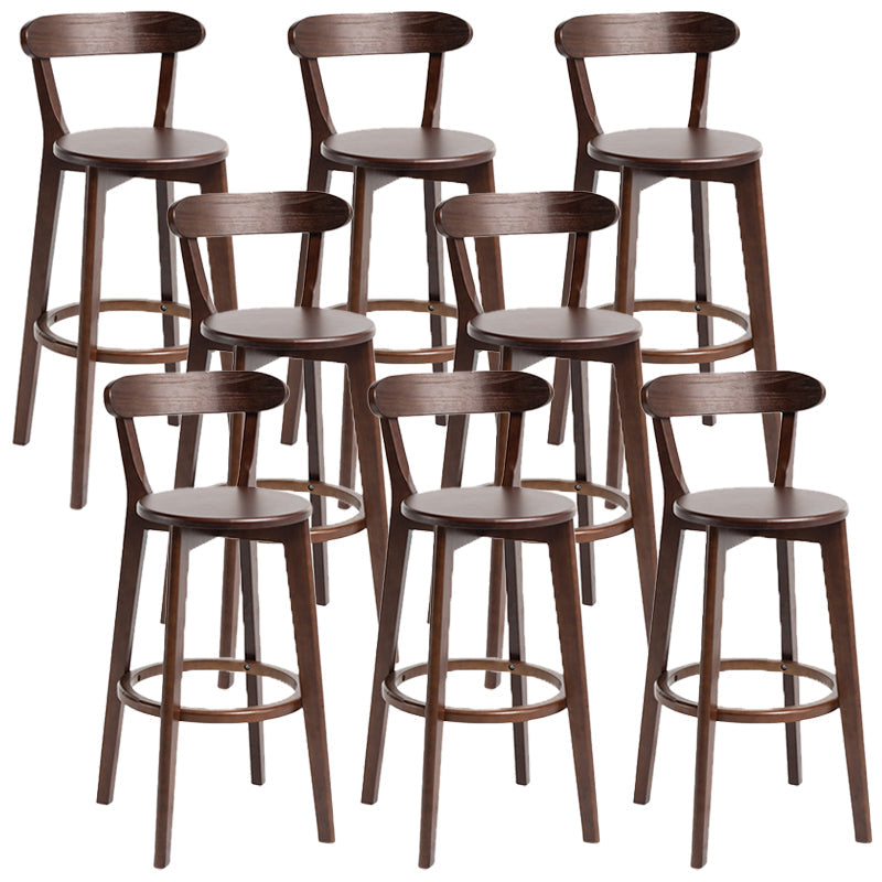 Scandinavian Rubberwood Home Stool Matte Finish Upholstered Bar Stools Walnut 8 Piece Set Clearhalo 'Bar Furniture' 'Bar Stools' 'bar_stools' 'furn' 'furn_bar_stools' 'Furniture' 'furniture_bar_stools' 'Kitchen & Dining Furniture' 5006665