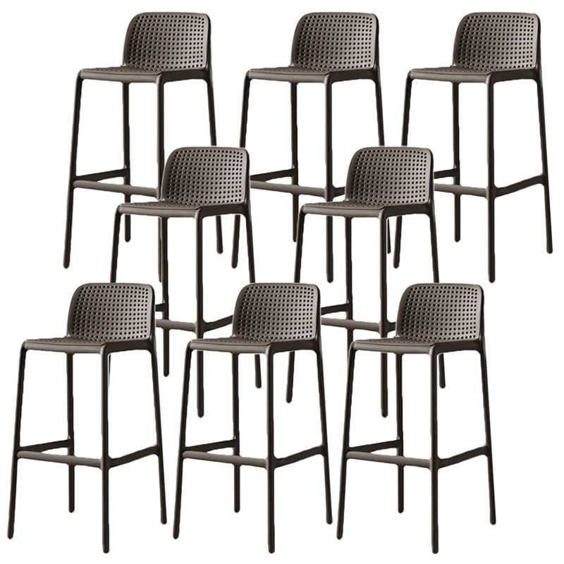 Contemporary Bristol Stackable Stool Matte Finish Plastic Barstool Brown 8 Piece Set Clearhalo 'Bar Furniture' 'Bar Stools' 'bar_stools' 'furn' 'furn_bar_stools' 'Furniture' 'furniture_bar_stools' 'Kitchen & Dining Furniture' 5006762