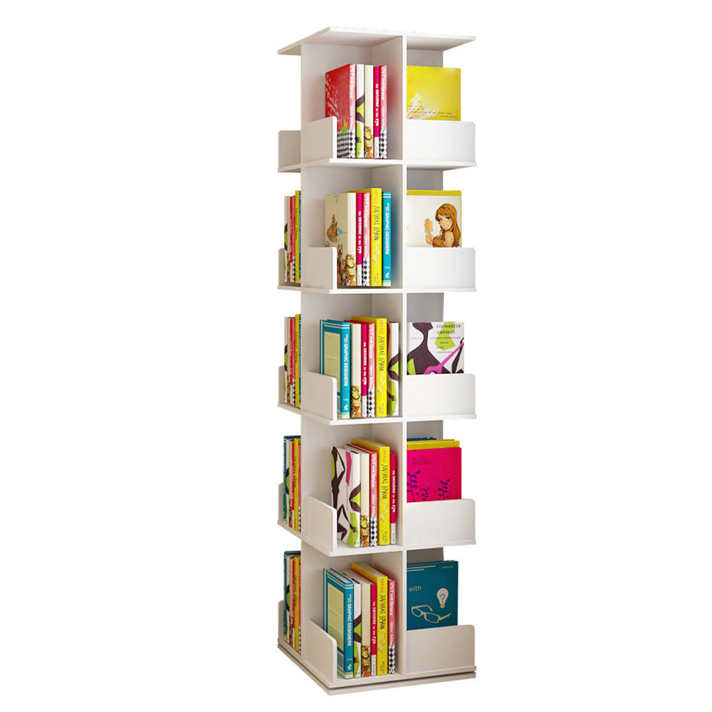 Contemporary Style Bookshelf Rotatable White Bookcase for Home and Office Clearhalo 'Bookcases' 'furn' 'furn_bookcases' 'Furniture' 'furniture_bookcases' 'Office Furniture' 5007178