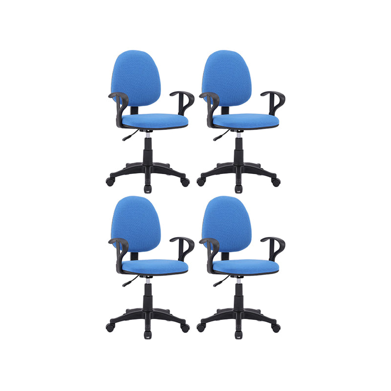 Black Nylon Modern Desk Chair Mid-Back with Upholstered Conference Chair Blue With Arms Set of 4 Clearhalo 'Furniture' 'furniture_office_chair' 'Office Chairs' 'Office Furniture' 'office_chair' 5010586