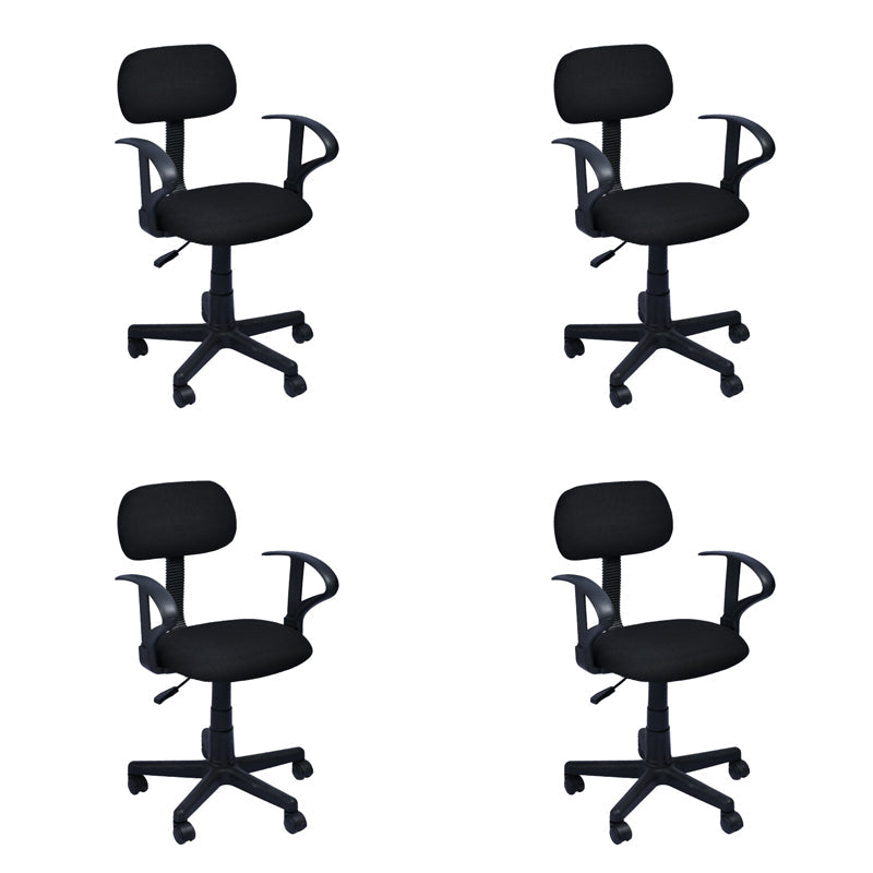 Mid-back Office Chair Sponge Cushion with/without Arm Chair for Office Matte Black 4 Piece Set Clearhalo 'furn' 'furn_office_chair' 'Furniture' 'furniture_office_chair' 'Office Chairs' 'Office Furniture' 'office_chair' 5011359