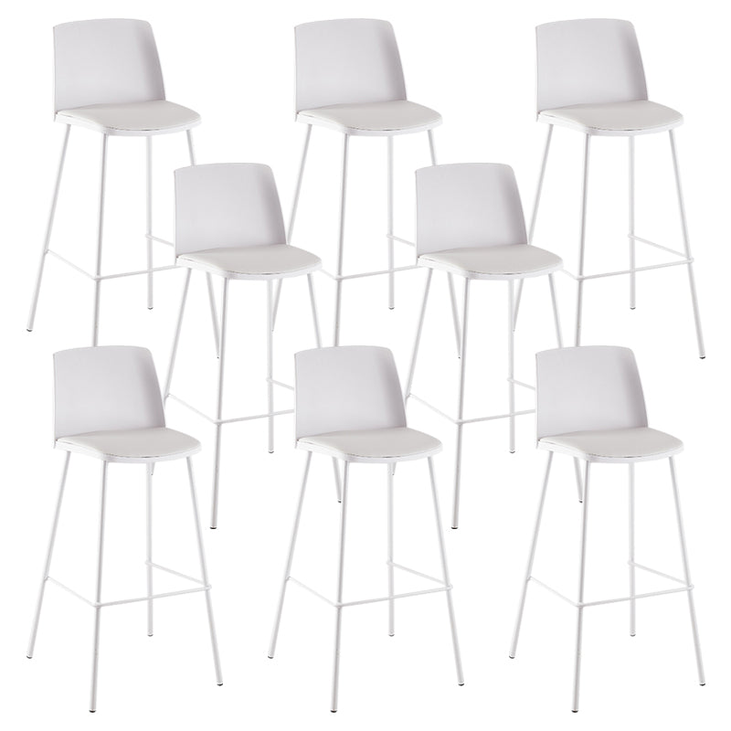 Nordic Bar-stool Plastic Counter Bar Stool with Metal Legs for Home White 8 Piece Set Clearhalo 'Bar Furniture' 'Bar Stools' 'bar_stools' 'furn' 'furn_bar_stools' 'Furniture' 'furniture_bar_stools' 'Kitchen & Dining Furniture' 5011535