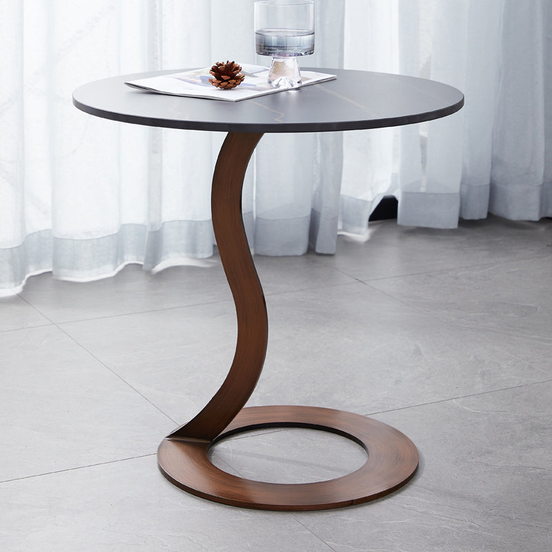 Metal Black Round Modern Block Side Table White Pedestal End Table 19.7"L x 19.7"W x 19.7"H Black Clearhalo 'Coffee & Accent Tables' 'End & Side Tables' 'end_side_table' 'end_side_tables' 'furn' 'furn_end_side_tables' 'Furniture' 'furniture_end_side_table' 'Living Room Furniture' 5012039
