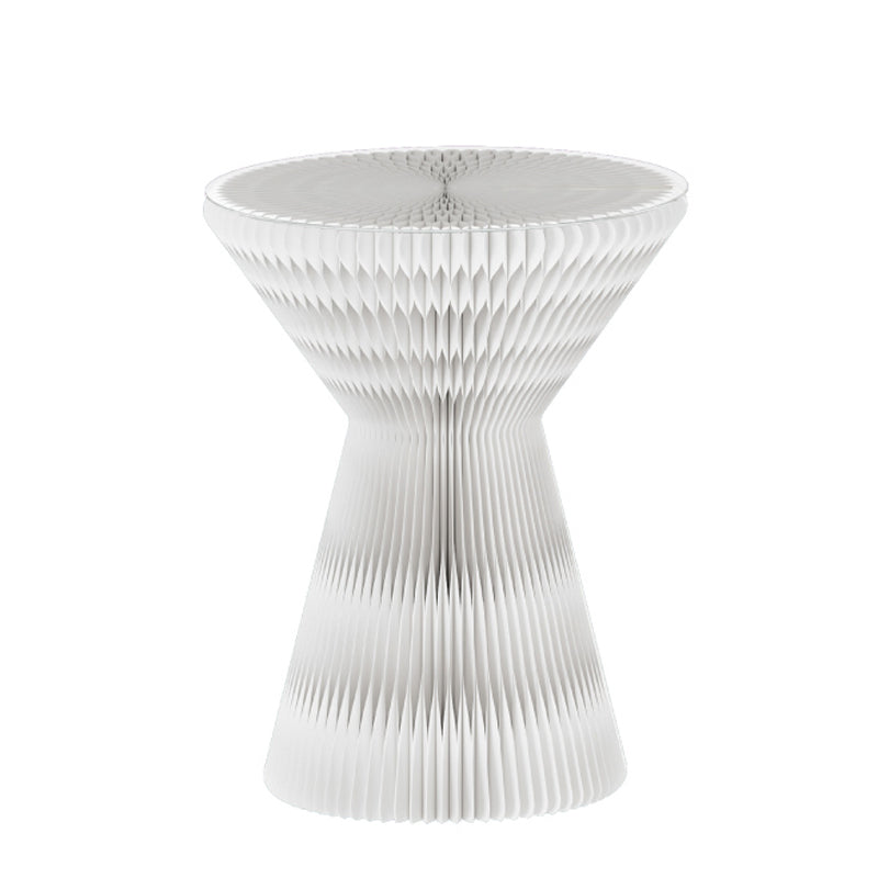 Contemporary Round Side Table, Antique Finish Top and Drum Base Side Table 21.7"L x 21.7"W x 27.6"H White Glass Clearhalo 'Coffee & Accent Tables' 'End & Side Tables' 'end_side_table' 'end_side_tables' 'furn' 'furn_end_side_tables' 'Furniture' 'furniture_end_side_table' 'Living Room Furniture' 5012203