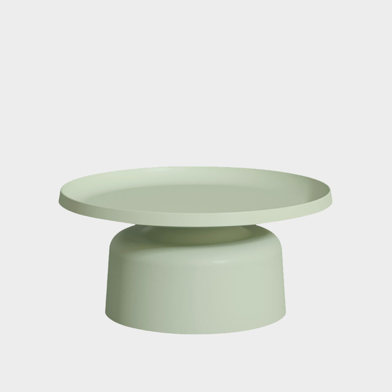 Contemporary Style Round Metal Side Table Single Base Side Table 30"L x 30"W x 14"H Green Clearhalo 'Coffee & Accent Tables' 'End & Side Tables' 'end_side_table' 'end_side_tables' 'furn' 'furn_end_side_tables' 'Furniture' 'furniture_end_side_table' 'Living Room Furniture' 5012462