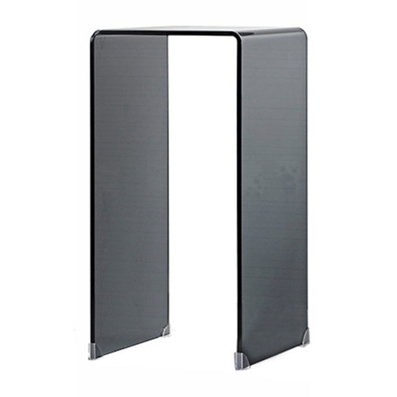 Modern Clear/Smoky Glass Sofa Side Table Rectangular Sled End Table Black Clearhalo 'Coffee & Accent Tables' 'End & Side Tables' 'end_side_table' 'end_side_tables' 'furn' 'furn_end_side_tables' 'Furniture' 'furniture_end_side_table' 'Living Room Furniture' 5012554